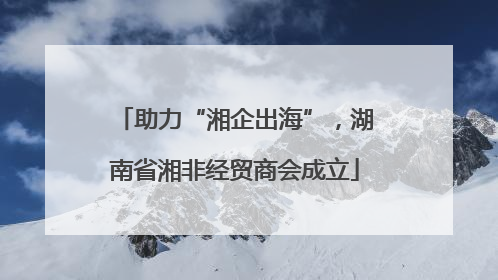 助力“湘企出海”，湖南省湘非经贸商会成立