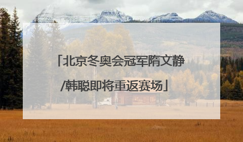 北京冬奥会冠军隋文静/韩聪即将重返赛场