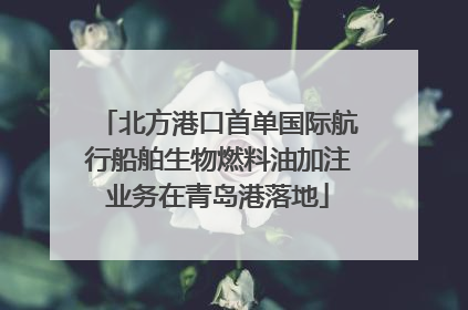 北方港口首单国际航行船舶生物燃料油加注业务在青岛港落地