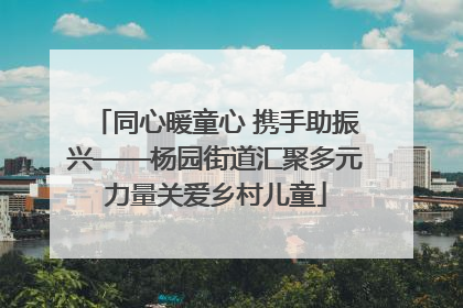 同心暖童心 携手助振兴——杨园街道汇聚多元力量关爱乡村儿童