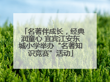 名著伴成长，经典润童心 宜宾江安东城小学举办“名著知识竞赛”活动