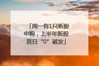 周一有1只新股申购，上半年新股首日“0”破发