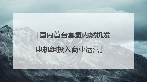 国内首台套氢内燃机发电机组投入商业运营