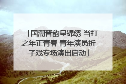国潮晋韵呈锦绣 当打之年正青春 青年演员折子戏专场演出启动