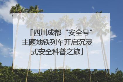 四川成都“安全号”主题地铁列车开启沉浸式安全科普之旅