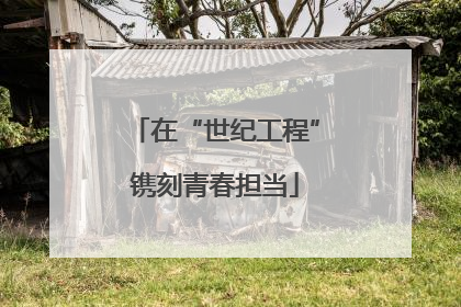 在“世纪工程”镌刻青春担当