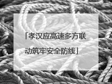 孝汉应高速多方联动筑牢安全防线