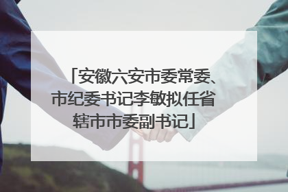 安徽六安市委常委、市纪委书记李敏拟任省辖市市委副书记