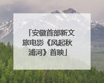 安徽首部新文旅电影《风起秋浦河》首映