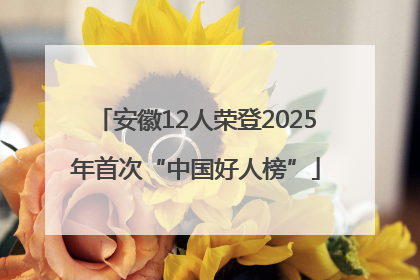 安徽12人荣登2025年首次“中国好人榜”