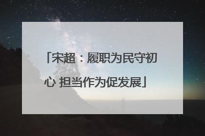 宋超：履职为民守初心 担当作为促发展