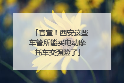官宣！西安这些车管所能买电动摩托车交强险了