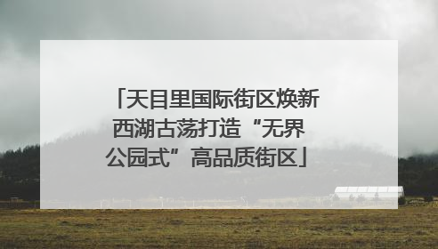 天目里国际街区焕新 西湖古荡打造“无界公园式”高品质街区