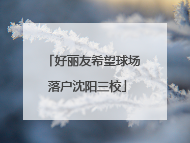 好丽友希望球场落户沈阳三校