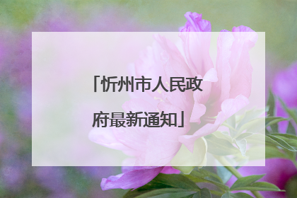 忻州市人民政府最新通知