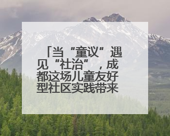 当“童议”遇见“社治”，成都这场儿童友好型社区实践带来了什么？