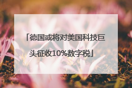 德国或将对美国科技巨头征收10%数字税