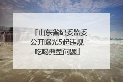 山东省纪委监委公开曝光5起违规吃喝典型问题