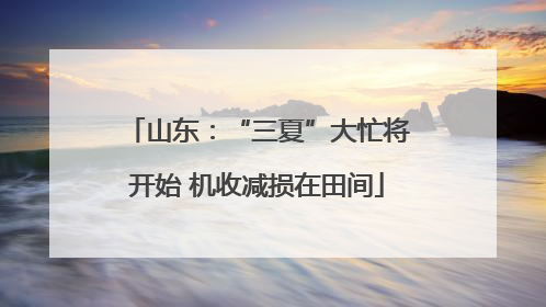 山东：“三夏”大忙将开始 机收减损在田间