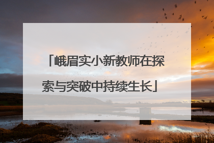 峨眉实小新教师在探索与突破中持续生长