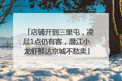 店铺开到三里屯，凌晨1点仍有客，潜江小龙虾鲜达京城不愁卖