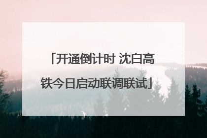 开通倒计时 沈白高铁今日启动联调联试