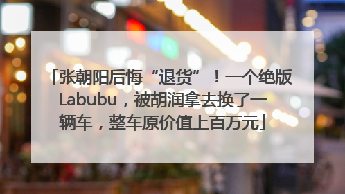 张朝阳后悔“退货”！一个绝版Labubu，被胡润拿去换了一辆车，整车原价值上百万元