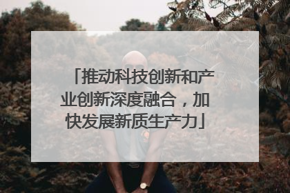 推动科技创新和产业创新深度融合，加快发展新质生产力