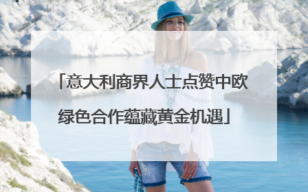 意大利商界人士点赞中欧绿色合作蕴藏黄金机遇