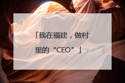 我在福建，做村里的“CEO”
