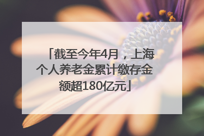 截至今年4月，上海个人养老金累计缴存金额超180亿元