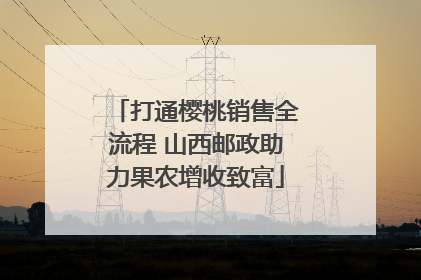 打通樱桃销售全流程 山西邮政助力果农增收致富