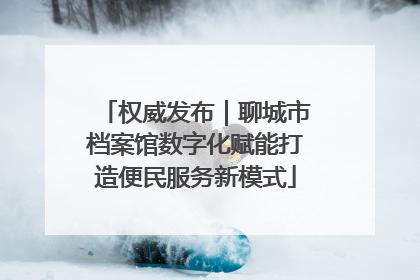 权威发布｜聊城市档案馆数字化赋能打造便民服务新模式