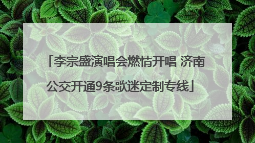 李宗盛演唱会燃情开唱 济南公交开通9条歌迷定制专线
