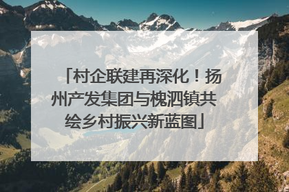 村企联建再深化！扬州产发集团与槐泗镇共绘乡村振兴新蓝图