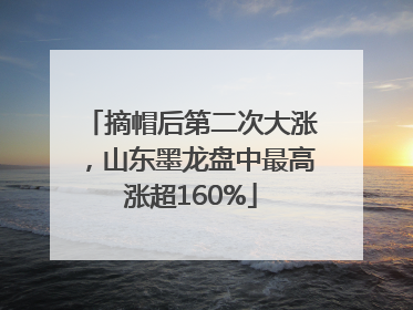 摘帽后第二次大涨，山东墨龙盘中最高涨超160%