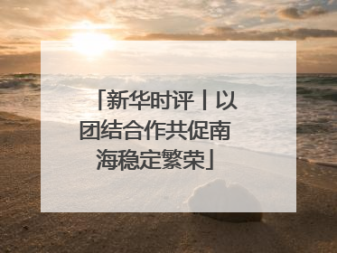 新华时评丨以团结合作共促南海稳定繁荣