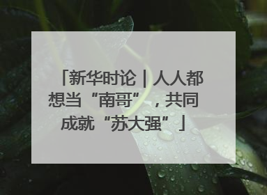 新华时论｜人人都想当“南哥”，共同成就“苏大强”