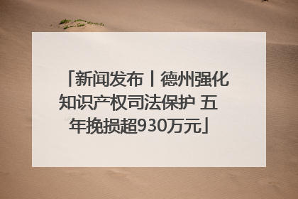 新闻发布丨德州强化知识产权司法保护 五年挽损超930万元
