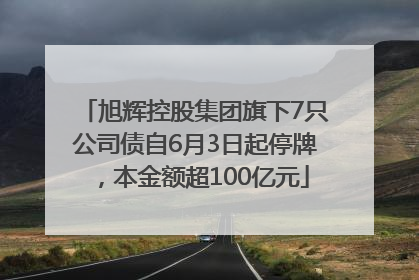 旭辉控股集团旗下7只公司债自6月3日起停牌，本金额超100亿元