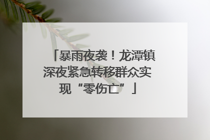 暴雨夜袭！龙潭镇深夜紧急转移群众实现“零伤亡”