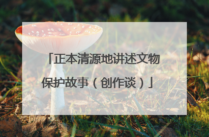 正本清源地讲述文物保护故事（创作谈）