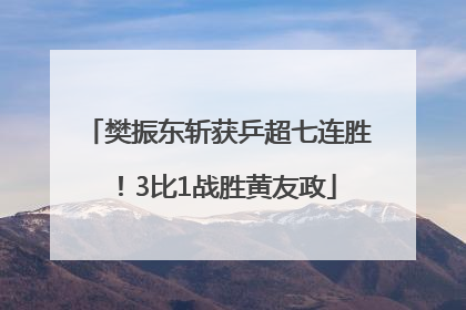 樊振东斩获乒超七连胜！3比1战胜黄友政