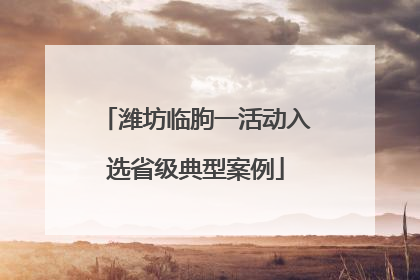 潍坊临朐一活动入选省级典型案例