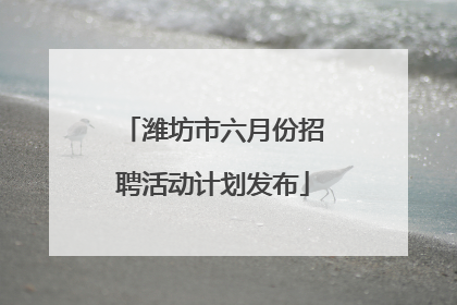 潍坊市六月份招聘活动计划发布