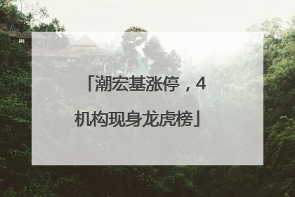 潮宏基涨停，4机构现身龙虎榜