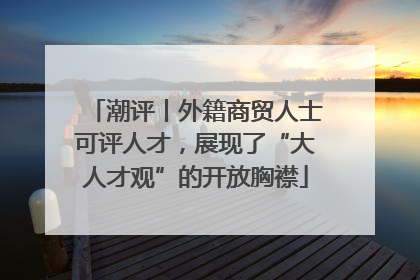 潮评丨外籍商贸人士可评人才，展现了“大人才观”的开放胸襟