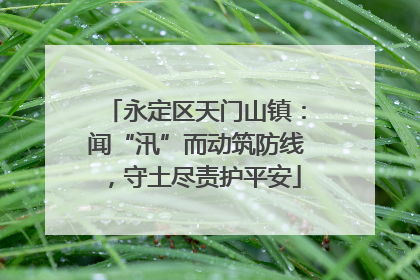 永定区天门山镇：闻“汛”而动筑防线，守土尽责护平安