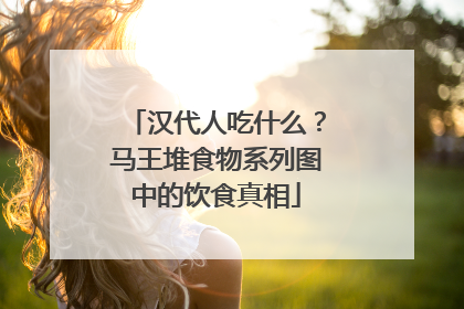 汉代人吃什么？马王堆食物系列图中的饮食真相