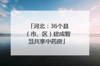 河北：36个县（市、区）建成智慧共享中药房
